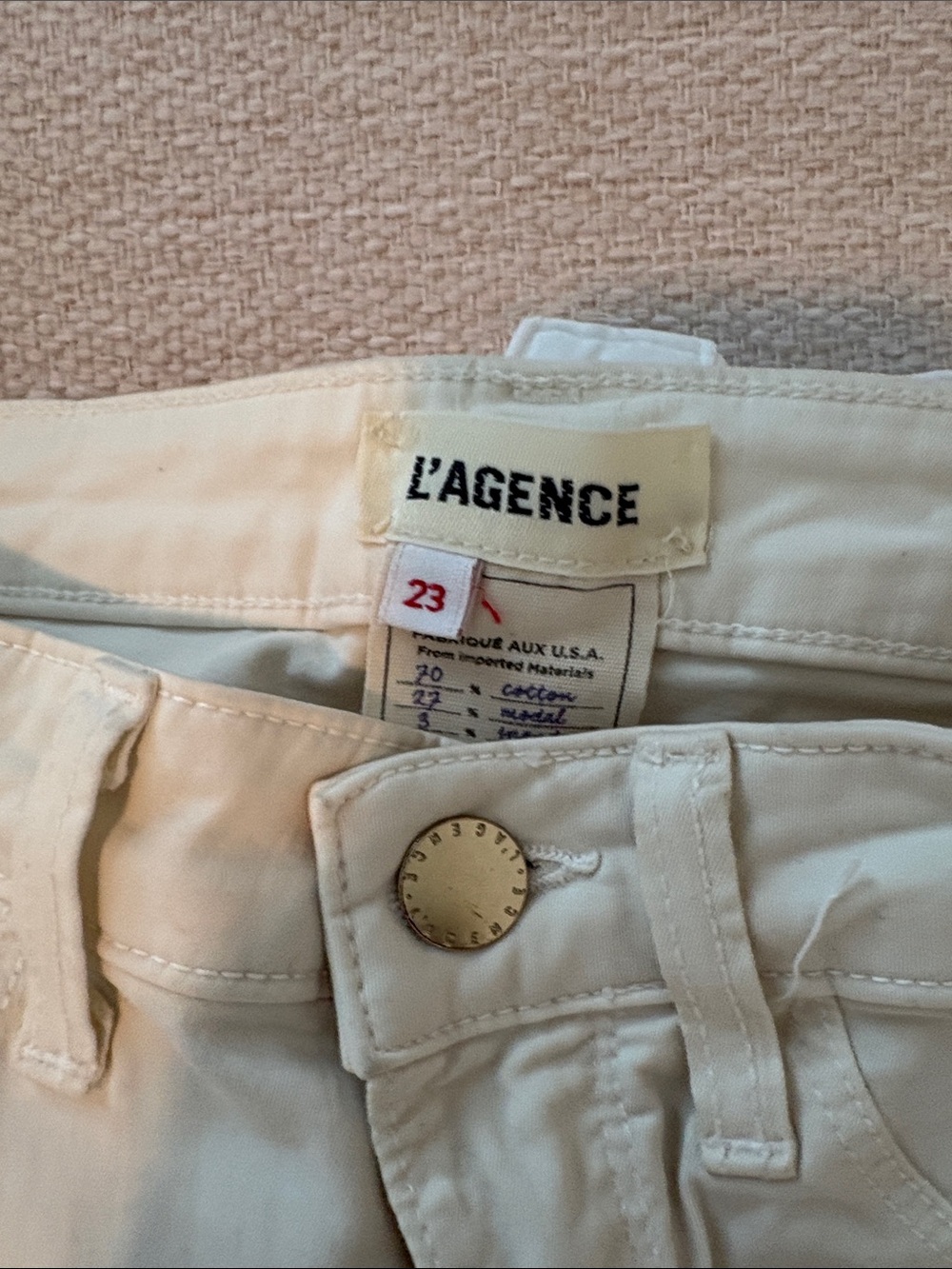 L'AGENCE Women's Off-White Skinny Jeans